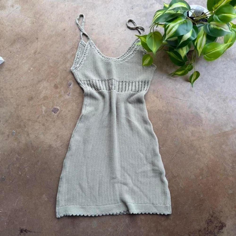 Vintage Y2K green knit mini dress Size S